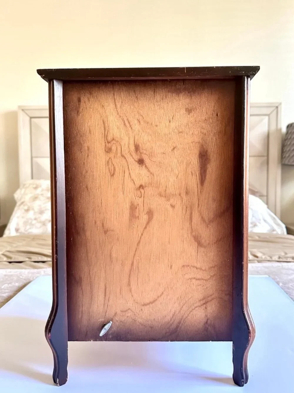 Vintage Solid Wood Sankyo-Japan Musical Jewelry Box Armoire With Drawers